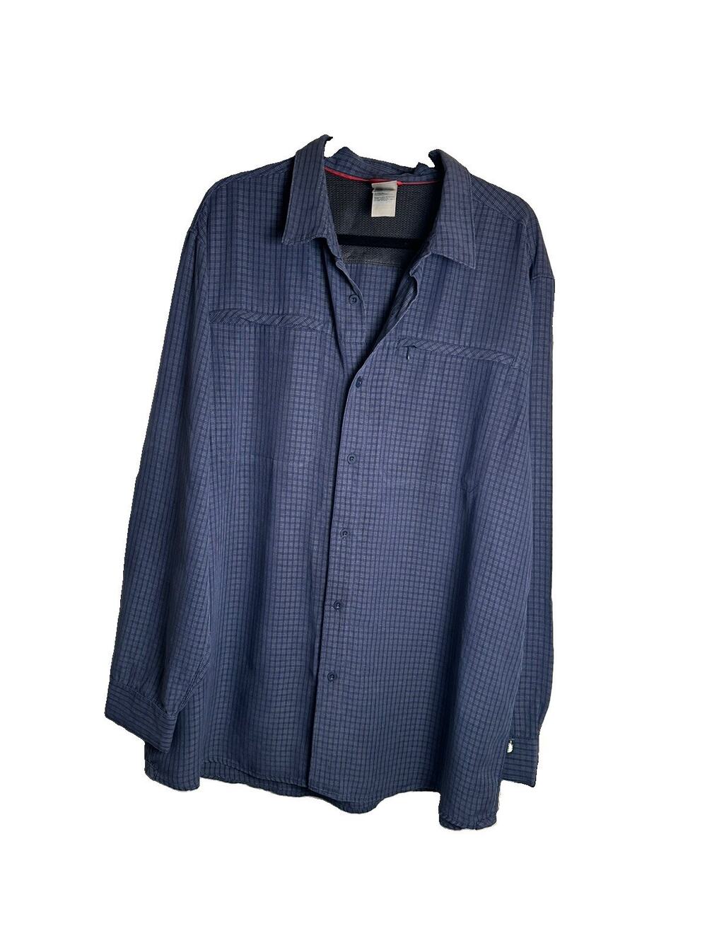 The North Face Men's Long Sleeve Hiking Shirt Vented Zip Pocket XXL Button Up